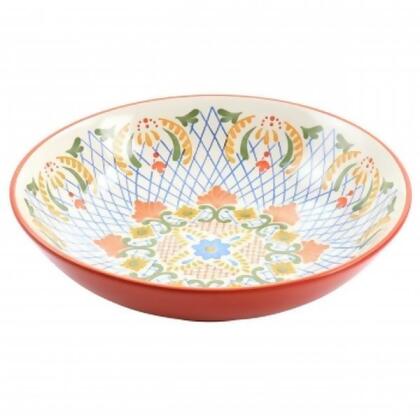 Laurie Gates 130973.01RR 10.5 in. California Designs Tierra Hand Painted Sto are Pasta Bowl, Red 