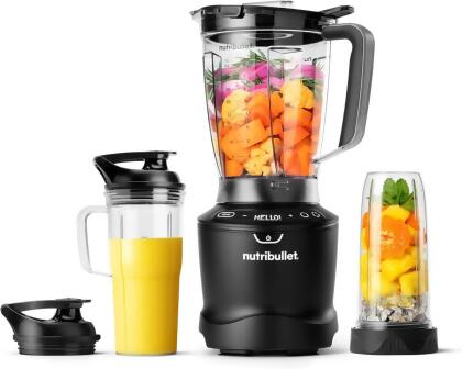 NutriBullet NBF50700AK 1400W Smart Sense 5 Speed Combo Blender, Matte Black 