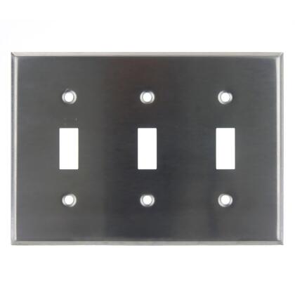 Sunshine Lighting B3167153 Sunlite Toggle Switch Plate - 3-Gang - Silver - Pack of 12 