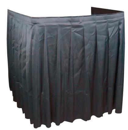 Unique Product Solutions SKIRT-32-4S 64 x 28 in. AV Cart Skirting - 4-Sided Shirred - Black 
