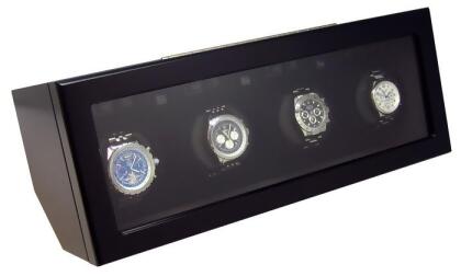 JP Commerce AB002-black Heiden Prestige Quad Watch Winder - Black 