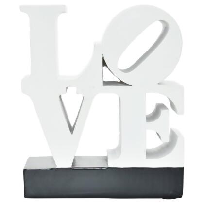 Lifestyle Brands 676685054579 Adam & Friends Home Decor Love Sign Black Base Sculpture | 1-Piece | White 