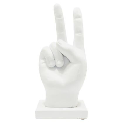 Lifestyle Brands 676685054630 Adam & Friends Home Decor Peace Sign Sculpture | 1-Piece | White 