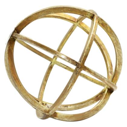 Lifestyle Brands 676685055385 Adam & Friends Home Decor Metal Galena Atomic Ball Sculpture | 1-Piece | Antique Gold 