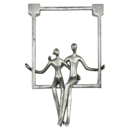 Lifestyle Brands 676685055330 Adam & Friends Home Decor Swinging Couple Sculpture | 1-Piece | Pewter 