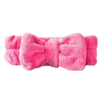 Bella Apparel HB-BHP Plush Bow Spa Headband, Hot Pink 