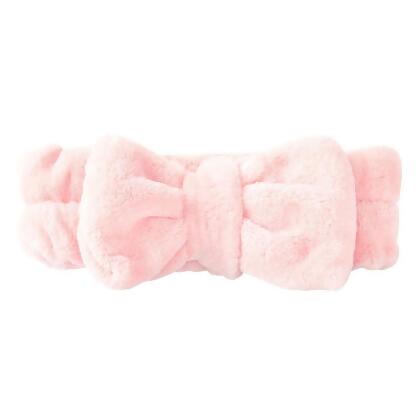 Bella Apparel HB-BP Plush Bow Spa Headband, Pink 