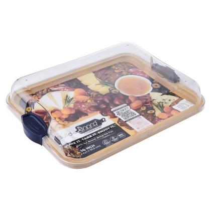 Lifetime Brands 6084047 14 x 11 in. Bamboo Cutting Board & Serve Tray, Natural - Pack of 2 