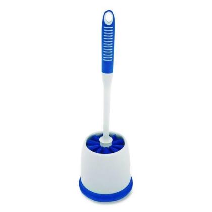 Impact Products IMPT000200 Toilet Bowl Brush with Holder, Blue & Gray 