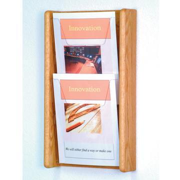 Wooden Mallet AC19-2LO Stance 2 Pocket Wall Display in Light Oak - 2H 