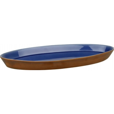 Waechtersbach 4147915135 8" x 1.4" x 15.8" Pure Blue Stoneware Oval Platter 
