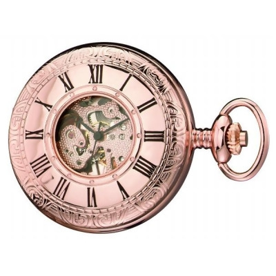 Charles-Hubert- Paris Brass Rose Gold-Plated Mechanical Hunter Case Pocket Watch #3806 