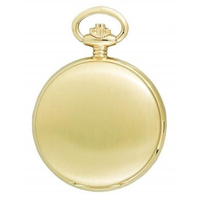Charles-Hubert- Paris Brass Gold-Plated Satin-Finish Quartz Hunter Case Pocket Watch #3410