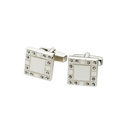 Visol VCUFF603 Opulence Stainless Steel Square Frame Cufflinks 