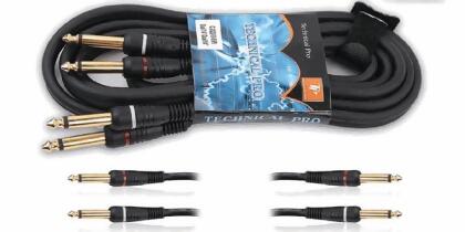 Technical Pro cdqq186 Dual .25 in. to Dual .25 in. Audio Cables