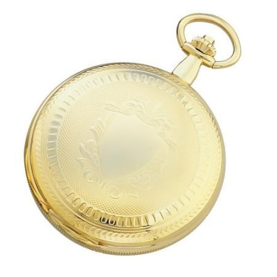Charles-Hubert- Paris Brass Gold-Plated Mechanical Double Cover Pocket Watch #3556 