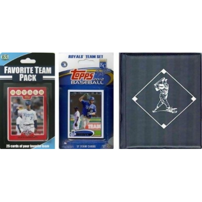 C & I Collectables 2012ROYALSTSC MLB Kansas City Royals Licensed 2012 Topps Team Set and Favorite Player Trading Cards Plus Storage Album 