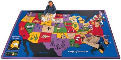 Carpets For Kids 1401 Discover America 4.42 ft. x 5.83 ft. Rectangle Carpet 