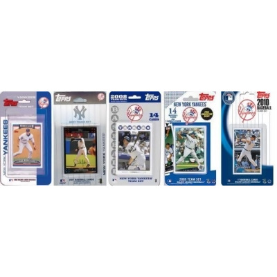 C & I Collectables YANKEES5TS MLB New York Yankees 5 Different Licensed Trading Card Team Sets 
