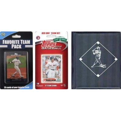 C & I Collectables 2012REDSOXTSC MLB Boston Red Sox Licensed 2012 Topps Team Set and Favorite Player Trading Cards Plus Storage Album 