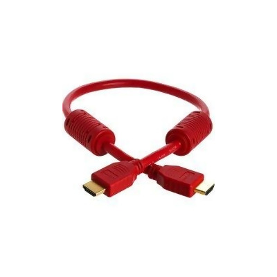 Cmple 974-N 28AWG HDMI Cable with Ferrite Cores - Red- 1.5FT 