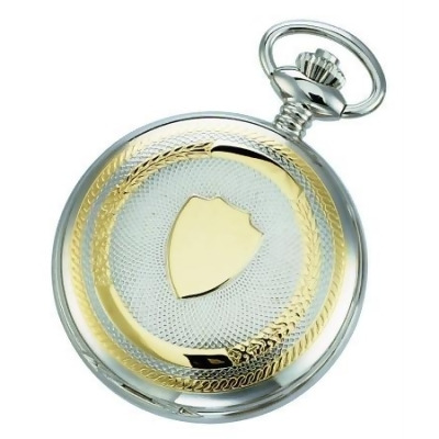 Charles-Hubert- Paris Brass Two-Tone Mechanical Double Cover Mechanical Pocket Watch #3819 