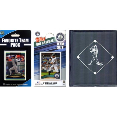 C & I Collectables 2011MARINERSTSC MLB Seattle Mariners Licensed 2011 Topps Team Set and Favorite Player Trading Cards Plus Storage Album 
