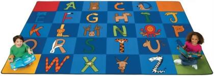 Carpets For Kids 5512 A to Z Animals 7.5 ft. x 12 ft. Rectangle Carpet