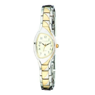 Charles-Hubert- Paris 6804 Two-Tone Brass Case Quartz Watch - Gold 