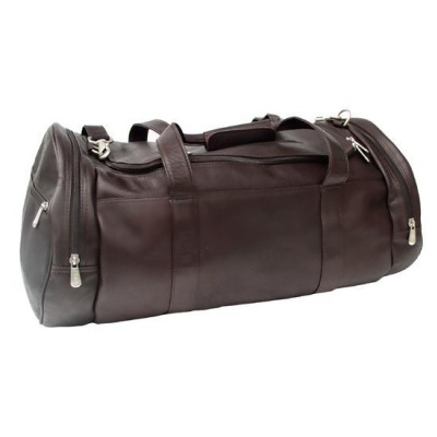 Piel 9520-CHC Leather Gym Bag with Detachable Shoulder Strap - Chocolate 