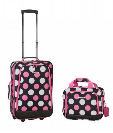 ROCKLAND F102-MULPINKDOT 2 PC MULTI PINK DOT LUGGAGE SET