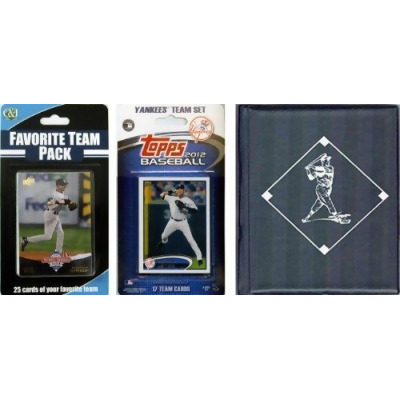 C & I Collectables 2012YANKEESTSC MLB New York Yankees Licensed 2012 Topps Team Set and Favorite Player Trading Cards Plus Storage Album 