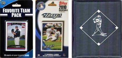C & I Collectables 2010JAYSTSC MLB Toronto Blue Jays Licensed 2010 Topps Team Set and Favorite Player Trading Cards Plus Storage Album 