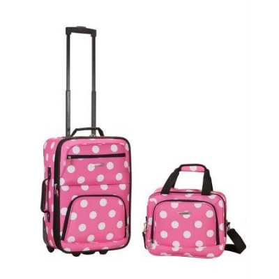 Rockland F102-Pinkdot 2 Pc Pinkdot Luggage Set 