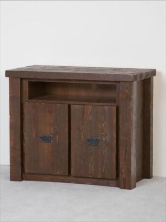 Viking Log Furniture NBHTV Barnwood 36 in. TV Stand in Honey Pine 