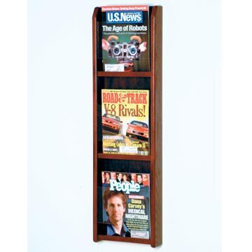 Wooden Mallet MM-3MH Divulge 3 Magazine Wall Display in Mahogany 