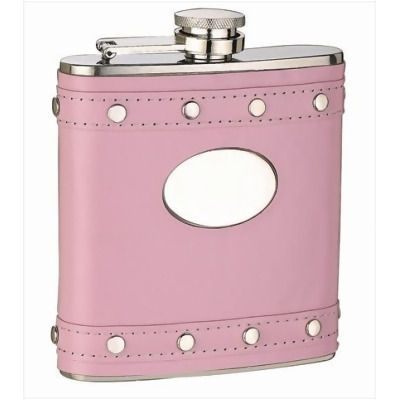 FJX Wholesale HFL-SP007 6oz Pink Wrap Rivet Flask 