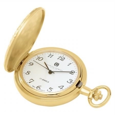 Charles-Hubert- Paris 3842 Gold-Plated Mechanical Pocket Watch with Arabic Numerals and Plated Combination 