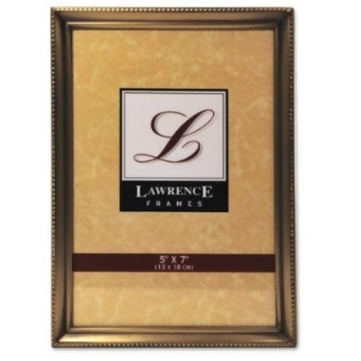 Lawrence Frames 11457 Lawrence Frames Antique Brass 5x7 Picture Frame - Bead Border Design 