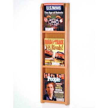 Wooden Mallet MM-3LO Divulge 3 Magazine Wall Display in Light Oak 
