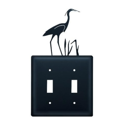 Village Wrought Iron ESS-133 Heron Switch Cover Double - Black 
