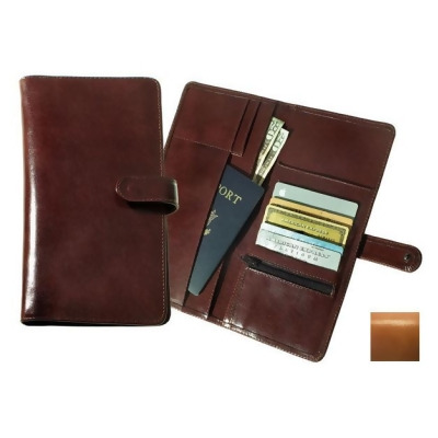 Raika RM 117 TAN Snap Closure Deluxe Travel Wallet - Tan 
