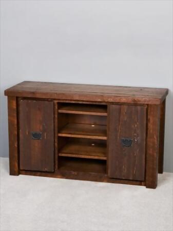 Viking Log Furniture NBHTVA Barnwood 52 in. TV Stand in Honey Pine 