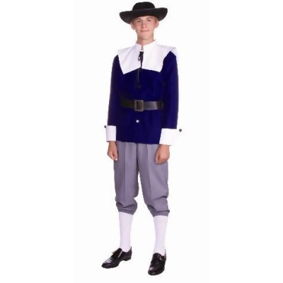 RG Costumes 77267 Pilgrim Man Teen Costume - Blue And Gray 