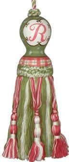 123 Creations C450SS.8 Inch Initial Tassel - Green and Pink 