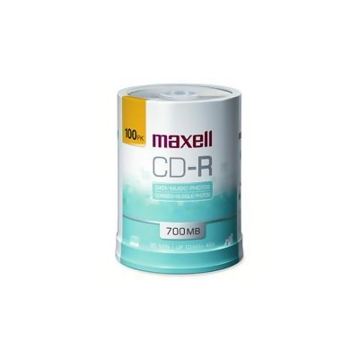 Maxell Corp. Of America MAX648720 CD-R Discs- 48X- 700MB-80MIN- Printable- 100-Pack- White 