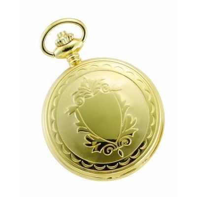 Charles-Hubert- Paris Brass Gold-Plated Quartz Hunter Case Pocket Watch #3675 