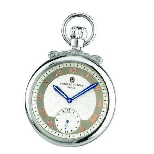 Charles-Hubert- Paris 3873-W 47mm Mechanical Pocket Watch - Chrome