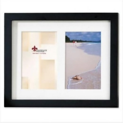 Lawrence Frames 765024 Lawrence Frames Black Wood Double 4x6 Matted Picture Frame 