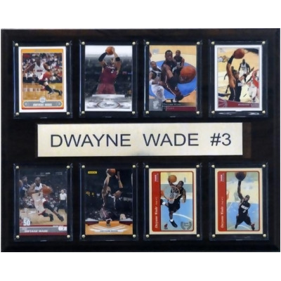 C & I Collectables 1215DWADE8C NBA Dwyane Wade Miami Heat 8 Card Plaque 